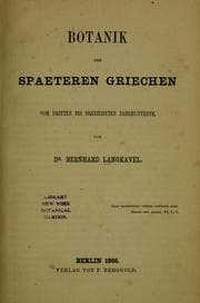 Tapa de Botanik der spaeteren Griechen, vom dritten bis dreizehnten Jahrhunterte