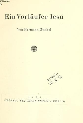 Tapa de Ein Vorläufer Jesu