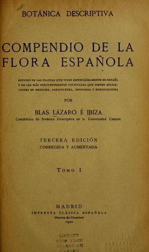 Tapa de Botánica descriptiva