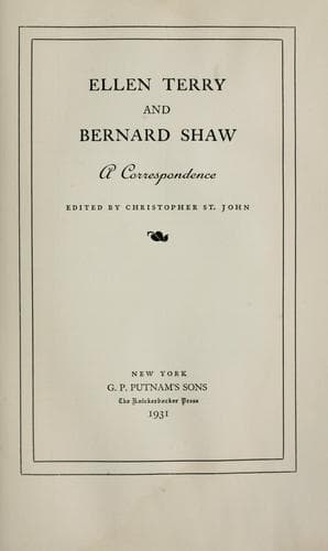 Tapa de Ellen Terry and Bernard Shaw
