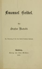 Tapa de Emanuel Geibel