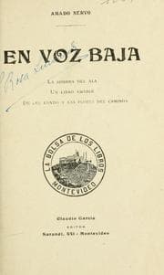Tapa de En voz baja, La sombra del ala, Un libro amable, De "El eoxodo [sic] y las flores del camino"