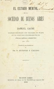 Tapa de El estado mental de la sociedad de Buenos Aires