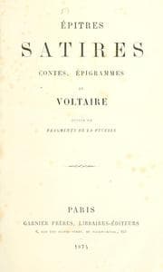 Tapa de Epitres, satires, contes, épigrammes de Voltaire suivis de fragments de La Pucelle