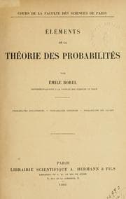 Tapa de Eléments de la théorie des probabilités