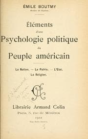 Tapa de Eléments d'une psychologie politique du peuple américain