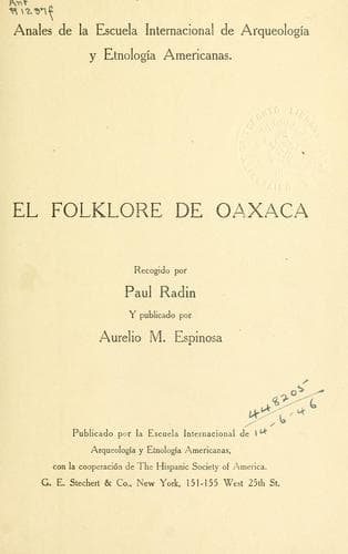 Tapa de folklore de Oaxaca
