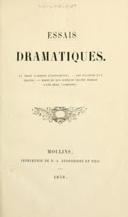 Tapa de Essais dramatiques
