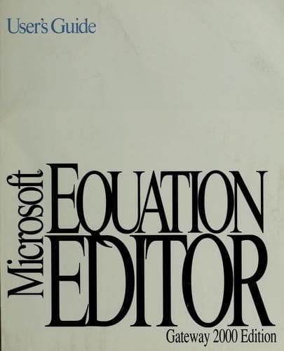 Tapa de Equation editor user's guide.