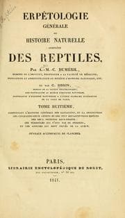 Tapa de Erpétologie générale, ou, Histoire naturelle complète des reptiles
