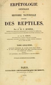 Tapa de Erpétologie générale, ou, Histoire naturelle complète des reptiles