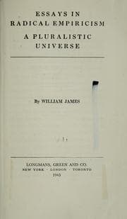 Tapa de Essays in radical empiricism [and] A pluralistic universe
