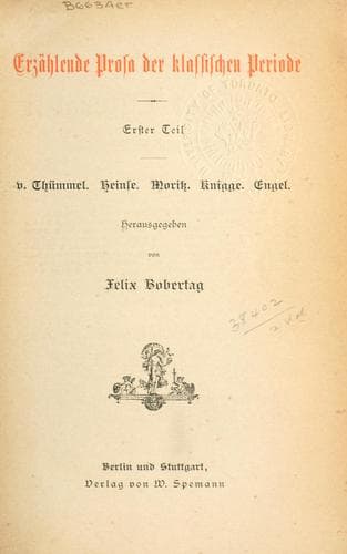 Tapa de Erzählende Prosa der klassischen Periode