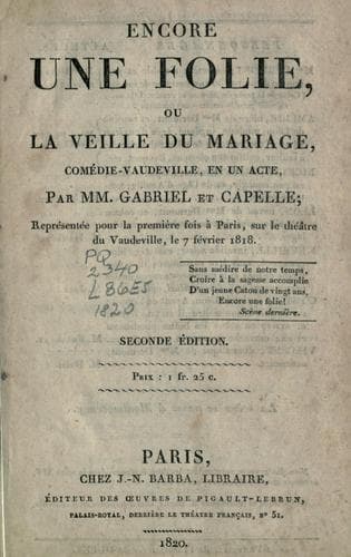 Tapa de Encore une folie