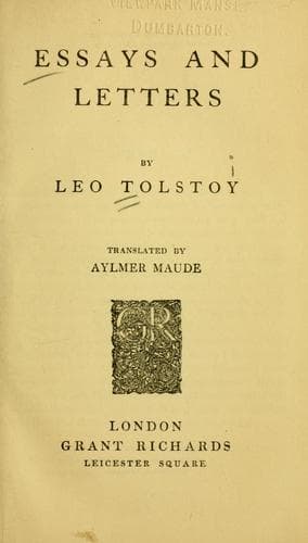 Tapa de Essays and letters