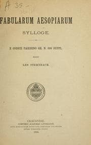 Tapa de Fabularum Aesopiarum sylloge, e Codice Parisino Gr. n. 690 suppl