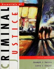 Tapa de Essentials of criminal justice