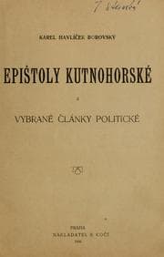 Tapa de Epištoly kutnohorské a vybrané články politické