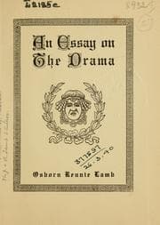 Tapa de An essay on the drama