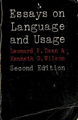 Tapa de Essays on language and usage