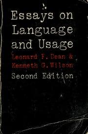 Tapa de Essays on language and usage