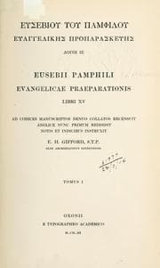Tapa de Eusebiou tou pamphilou euaggelikes proparaskeues