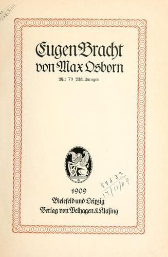 Tapa de Eugen Bracht.