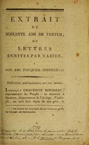 Tapa de Extrait de soixante ans de vertus, ou Lettres écrites par Vadier