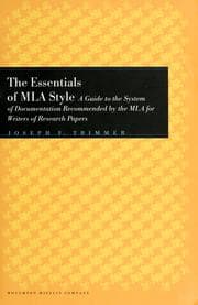Tapa de The essentials of MLA style