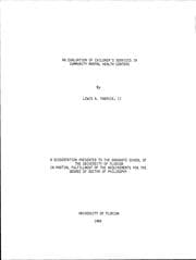 Tapa de An evaluation of children's services in community mental health centers