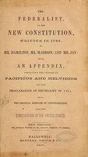 Tapa de The Federalist, on the new Constitution