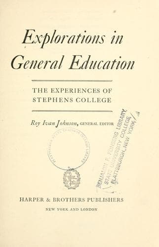 Tapa de Explorations in general education