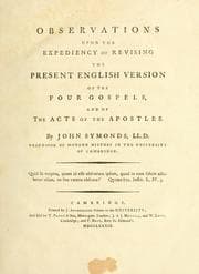 Tapa de Observations upon the expediency of revising the present English version of the four gospels and the Acts of the Apostles