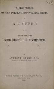 Tapa de A few words on the present educational crisis