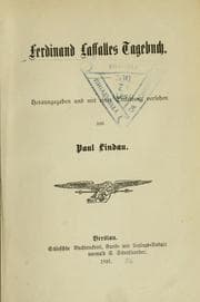 Tapa de Ferdinand Lassalles Tagebuch