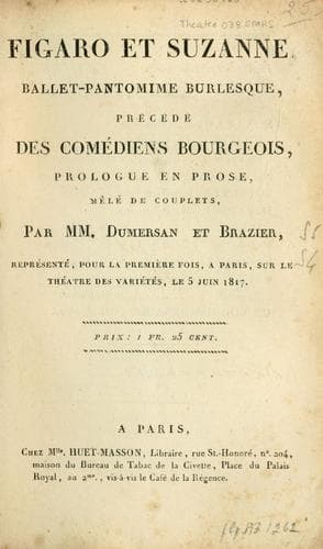 Tapa de Figaro et Suzanne