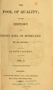 Tapa de The fool of quality; or, The history of Henry Earl of Moreland