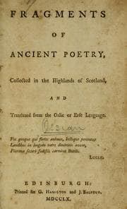 Tapa de Fragments of ancient poetry collected in the Highlands of Scotland