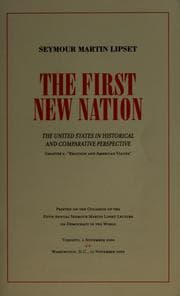 Tapa de The first new nation. The United States in historical and comparative perspective
