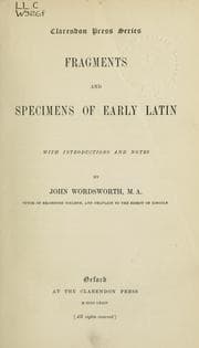 Tapa de Fragments and specimens of early Latin