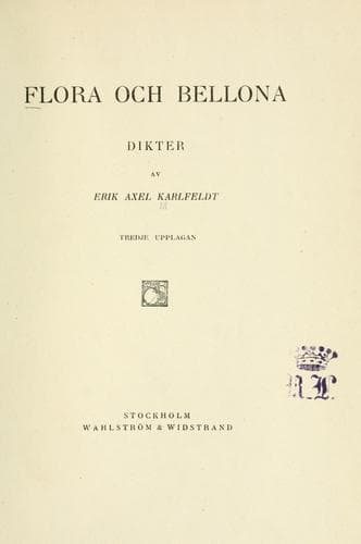 Tapa de Flora och Bellona: dikter