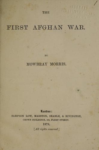 Tapa de first Afghan war