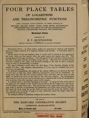 Tapa de Four place tables of logarithms and trigonometric functions