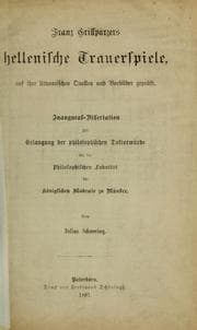 Tapa de Franz Grillparzers hellenische Trauerspiele