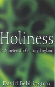 Tapa de Holiness in Nineteenth-Century England, Didsbury Lectures