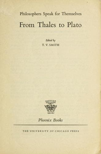 Tapa de From Thales to Plato