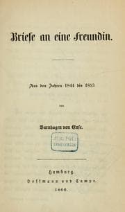Tapa de Briefe an eine Freundin, aus den Jahren 1844 bis 1853