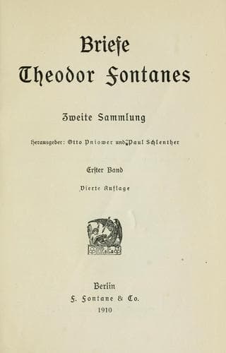 Tapa de Briefe Theodor Fontanes