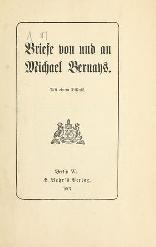 Tapa de Briefe von und an Michael Bernays