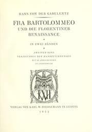 Tapa de Fra Bartolommeo und die Florentiner Renaissance